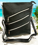 BLACK LARGE SOFT LEATHER MESSENGER SHOULDER BAG CROSS BODY SATCHEL MEN &WOMEN