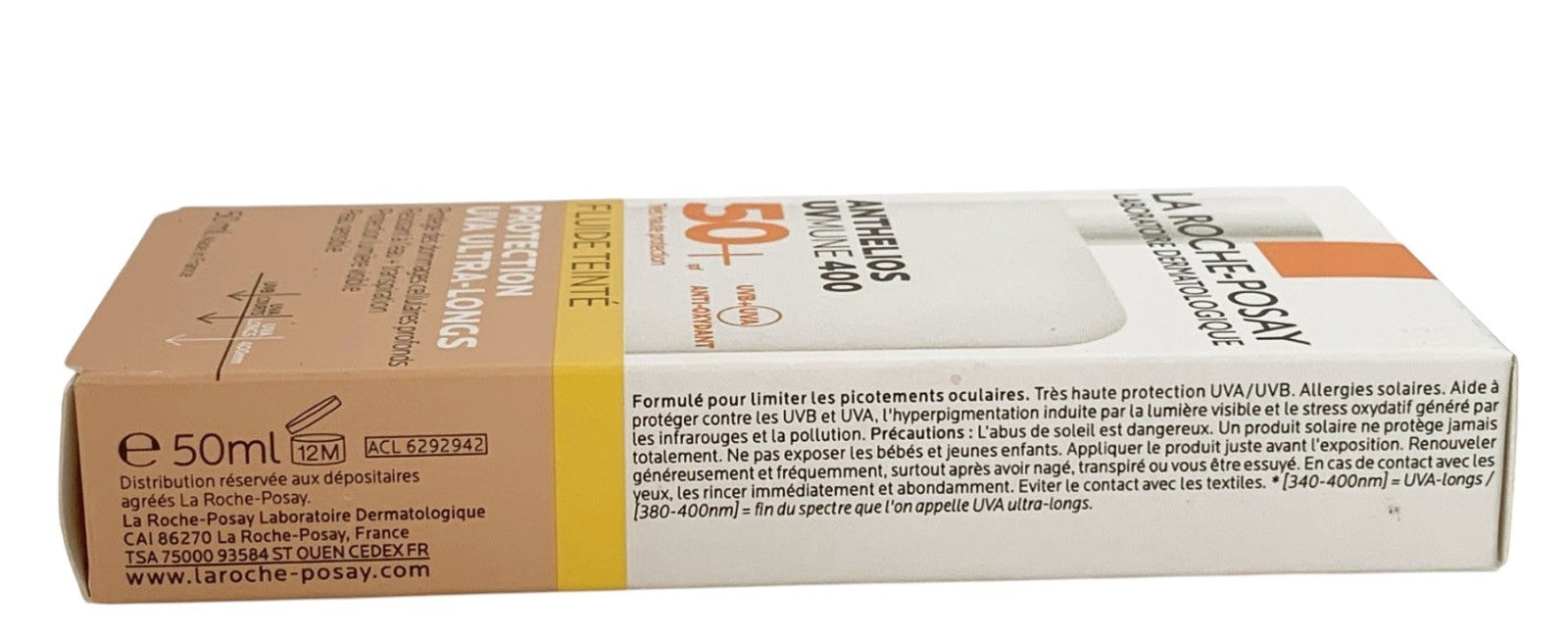 La Roche-Posay Anthelios UVMune 400 SPF 50+Tinted Fluid Sunscreen 50ml EXP 09/28