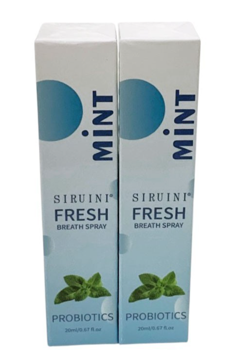 SIRUINI PROBIOTICS FRESH BREATH MINT MOUTH SPRAY ORAL HEALTH FORMULA 20ml-2 pack