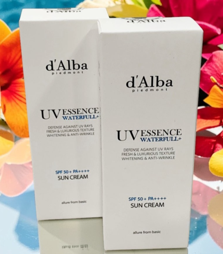 D'ALBA UV ESSENCE VEGAN WATERFULL+SUN CREAM WHITENING & ANTI-WRINKLE BLUE-2PCS