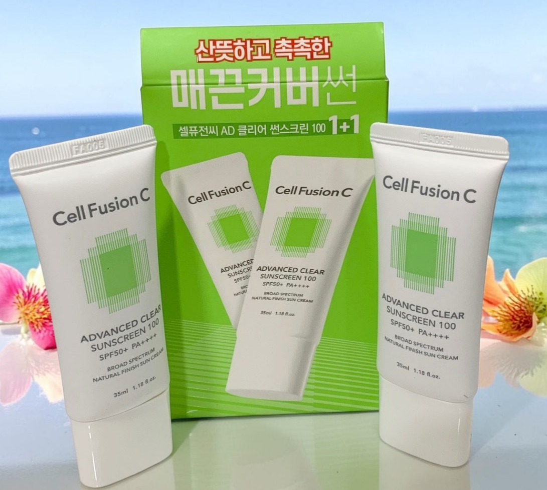 Cell Fusion C Advanced Clear Sunscreen 100 SPF 50+/PA++++ 35ml x 2ea K-Beauty