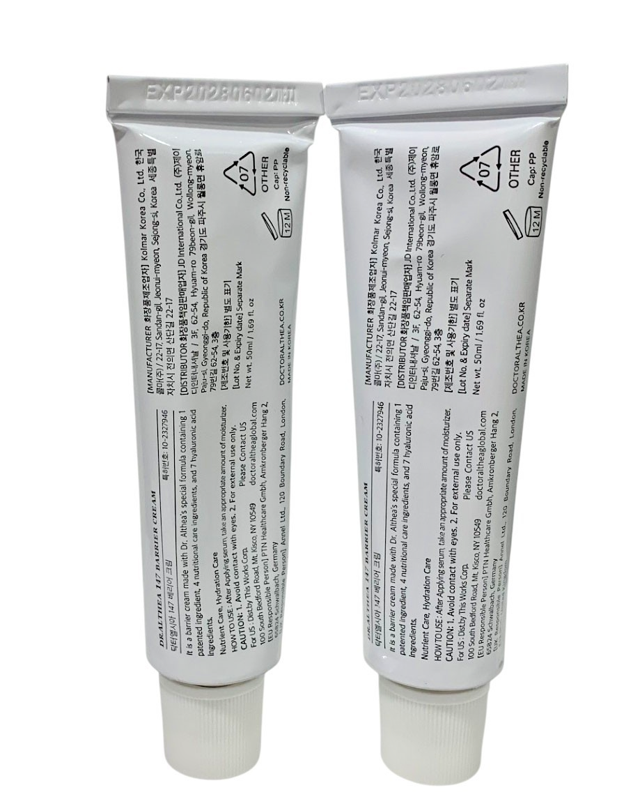 Dr. Althea 147 Barrier Cream Daily Skin Repair Cream 1.7oz Set of 2, Exp. 06/28