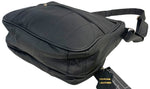 BLACK Leather Organizer Purse Shoulder Bag Multiple Pockets Cross Body Handbag