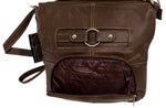 BROWN WOMEN MEDIUM COWHIDE LEATHER CROSS BODY SHOULDER BAG HANDBAG PURSE HOBO