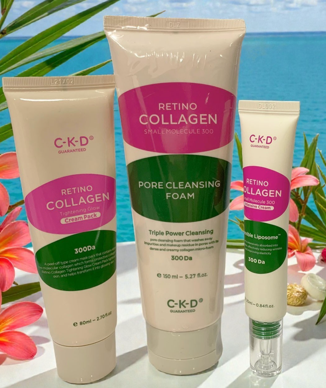 CKD RETINO COLLAGEN PORE CLEANSING FOAM, PEEL OFF MASK, INTENSIVE CREAM 3 PCS