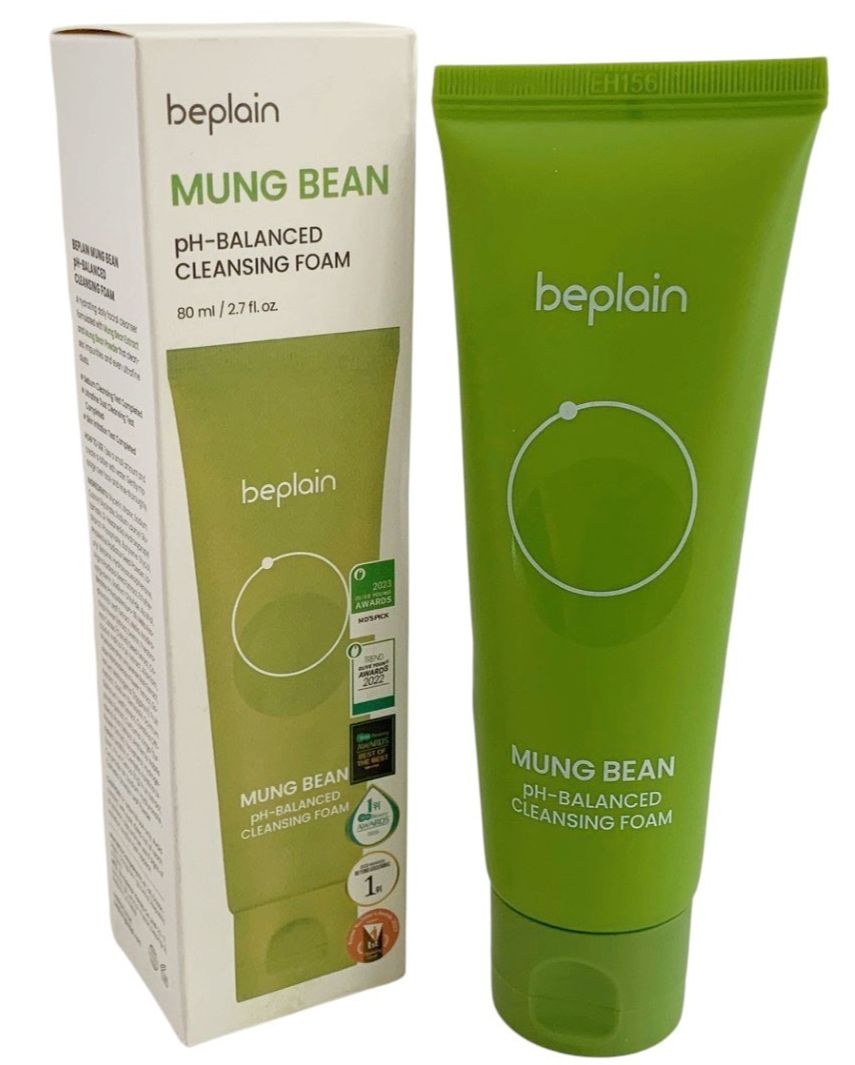 BEPLAIN Mung Bean pH-Balanced Cleansing Foam 80ml/2.7oz Fresh in Box Exp 08/28