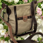 IVORY WOMENS MEDIUM COWHIDE LEATHER CROSS BODY SHOULDER MESSENGER BAG HANDBAG