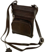 New Dark Brown Small Leathers Crossbody Messenger Purse Bag  Adjustable Strap