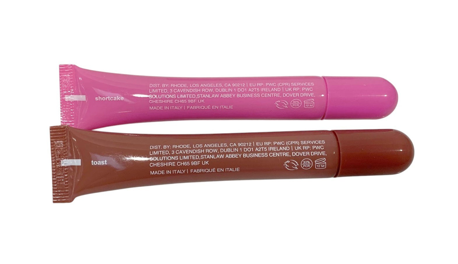 Rhode Peptide Lip Tint 10ml/0.3oz Shea Butter Sheer SET of 2 TOAST & SHORTCAKE