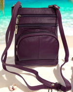 New PURPLE Small Leathers Crossbody Messenger Purse Bag  Adjustable Strap