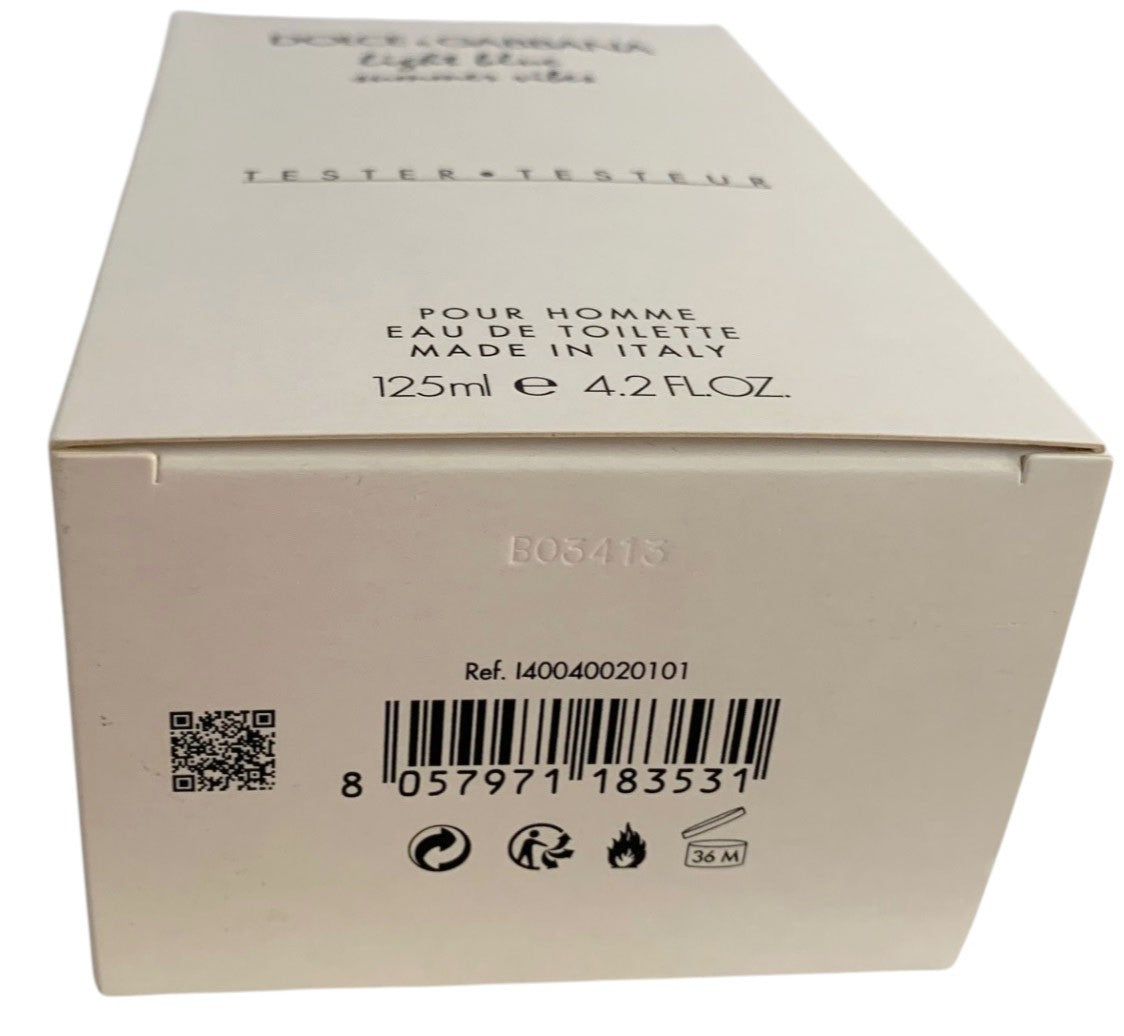 DOLCE & GABBANA LIGHT BLUE SUMMER VIBES EDT SPRAY FOR MEN 4.2oz New in White Box