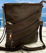 BROWN LARGE SOFT LEATHER MESSENGER SHOULDER BAG CROSS BODY SATCHEL FOR MEN/WOMEN