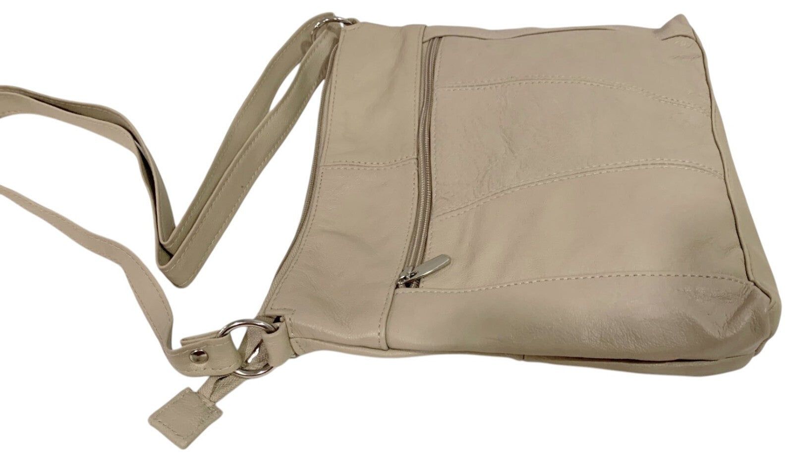 IVORY WOMEN MEDIUM COWHIDE LEATHER CROSS BODY SHOULDER BAG HANDBAG PURSE HOBO