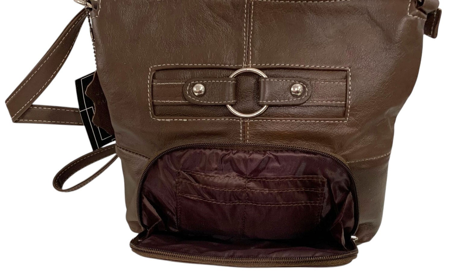 BROWN WOMEN MEDIUM COWHIDE LEATHER CROSS BODY SHOULDER BAG HANDBAG PURSE HOBO