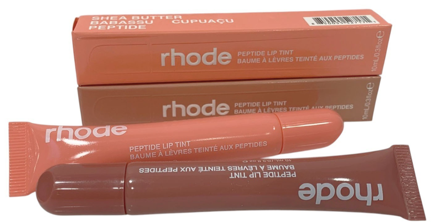 Rhode Peptide Lip Tint 10ml Shea Butter Sheer SET of 2: PEACH PIT & TOAST