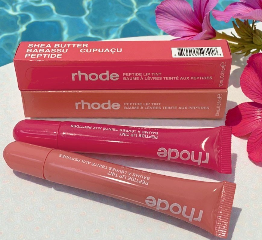 Rhode Peptide Lip Tint 10ml Shea Butter Sheer SET of 2: PEACH PIT & GUAVA SPRITZ