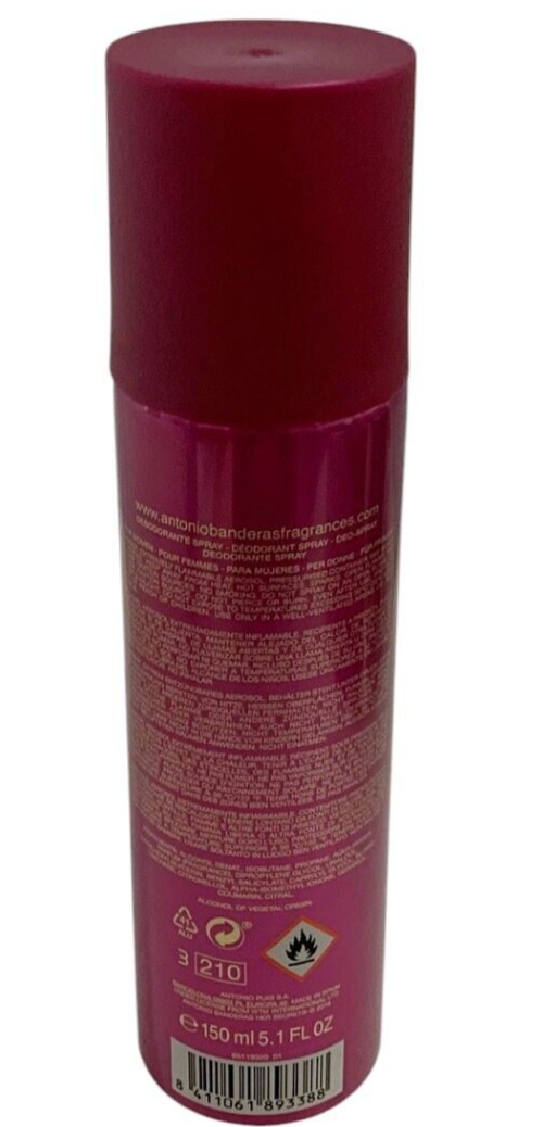 Antonio Banderas Her Secret Temptation 24h Deodorant Spray 5.1oz 2 Pack
