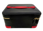 Shiseido New Leather Black/ Red Large Cosmetic Box Carrier With Mirror