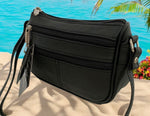 Black Soft Cowhide Leather Small Handbag Crossbody Shoulder Bag  Purse for Women
