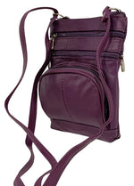 New PURPLE Small Leathers Crossbody Messenger Purse Bag  Adjustable Strap