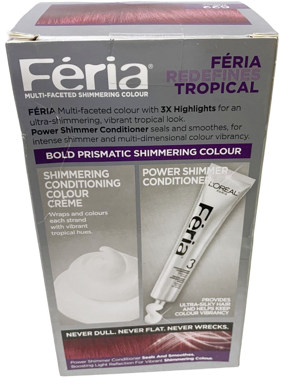 3-L'Oreal Paris Feria Metropical Shimmering Hair Color Dye Gel, 622 Fuchsia-Cha