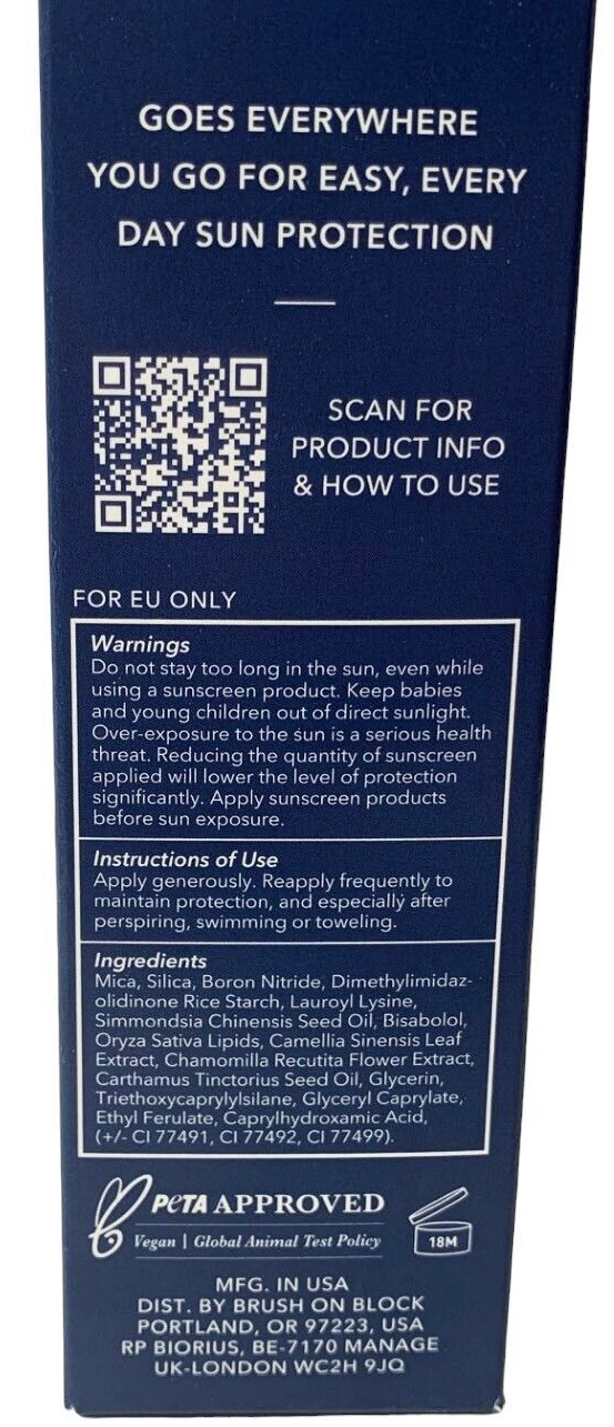Brush On Block SPF 30 Mineral Powder Sunscreen Translucent 3.4g/.12oz EXP 02/26