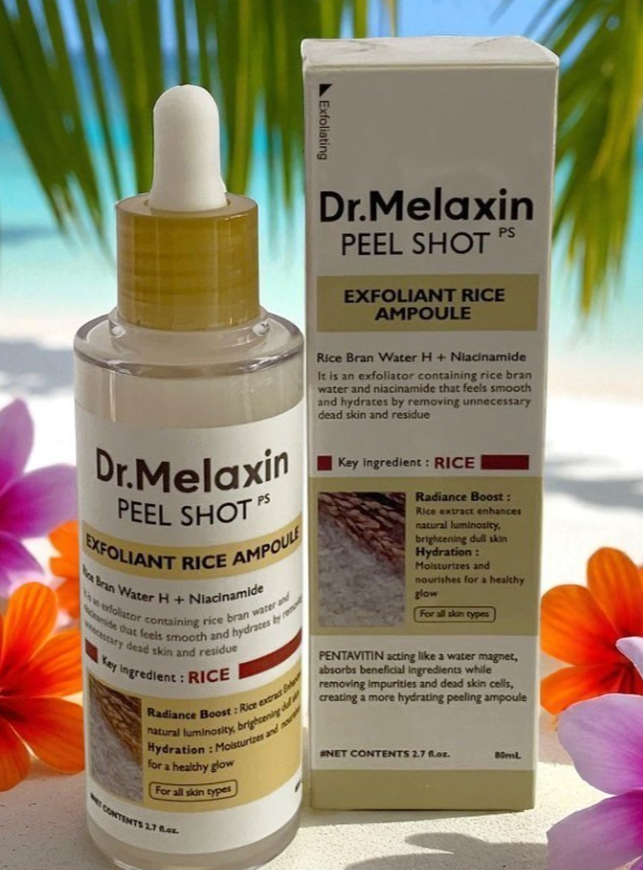 Dr. Melaxin Peel Shot Exfoliant Rice Ampoule 2.7oz/80 ml FRESH EXP. DATE: 8/2028