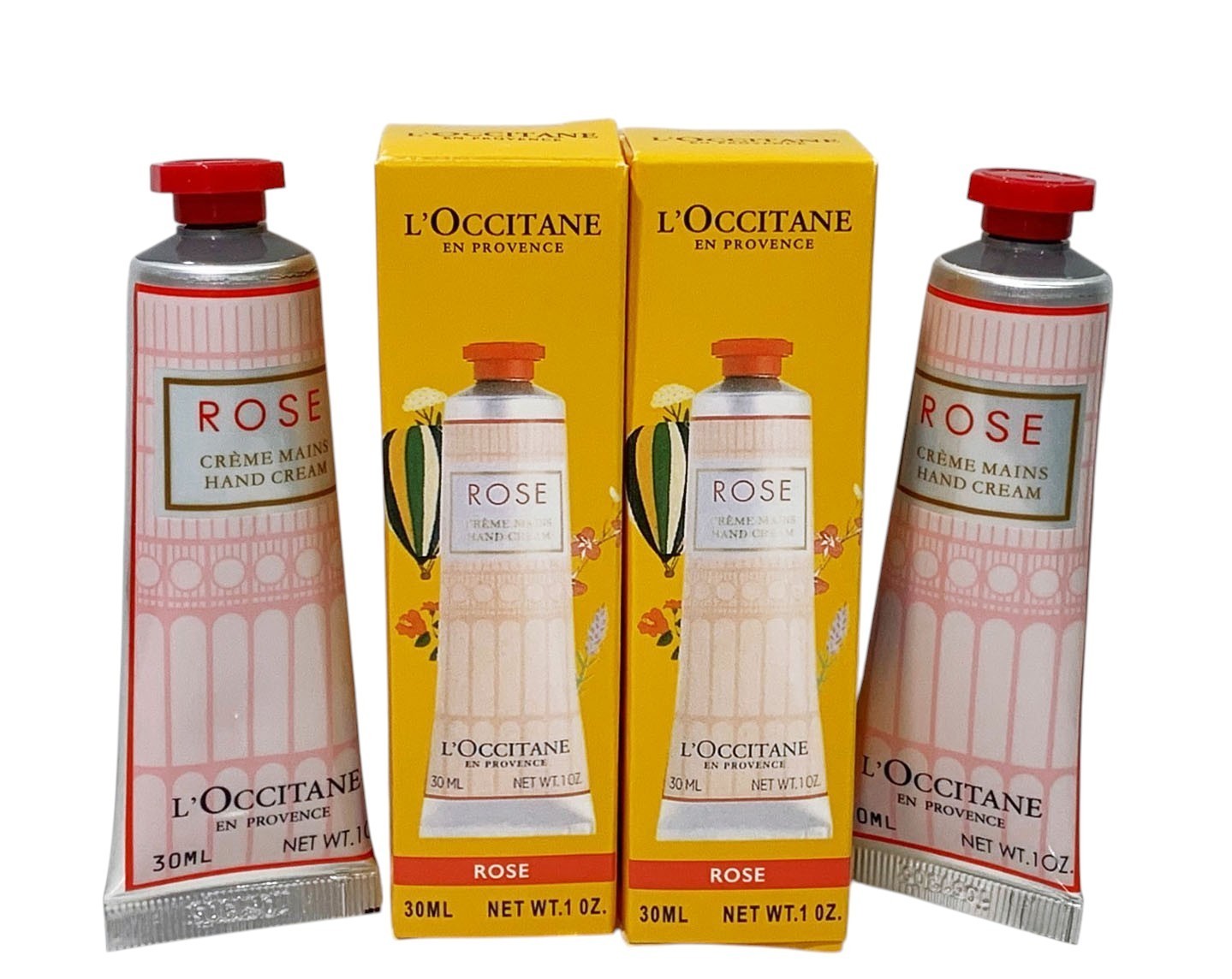 L’Occitane Provence Around The World Rose Hand Cream 30ml/1oz Set of 2 Ex 7/28