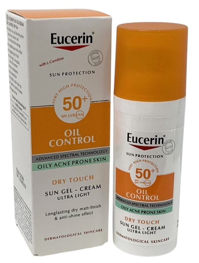 Eucerin Oil Control Dry Touch Sun Gel Cream Ultra Light Acne Skin SPF50+ 50ml