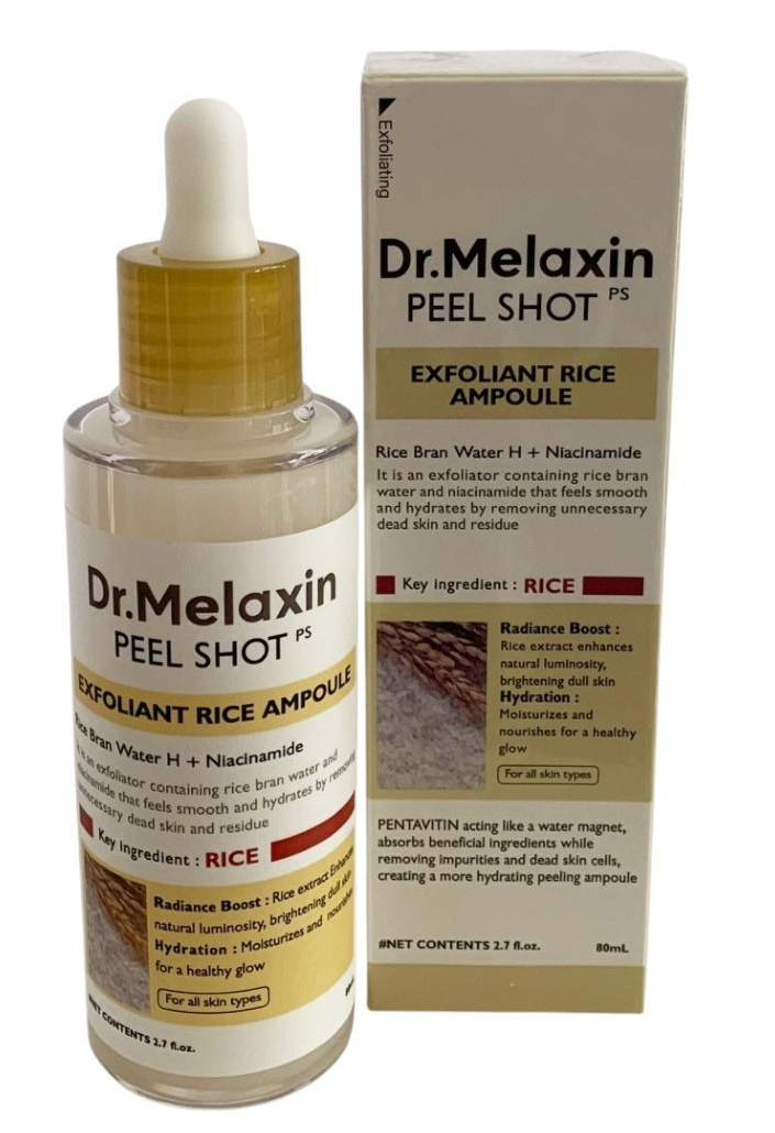 Dr. Melaxin Peel Shot Exfoliant Rice Ampoule 2.7oz/80 ml FRESH EXP. DATE: 8/2028