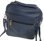 Blue Large Men Cowhide Leather Messenger Crossbody Shoulder Bag Satchel Handbag