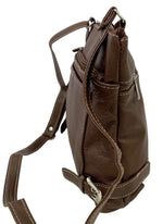 BROWN WOMEN MEDIUM COWHIDE LEATHER CROSS BODY SHOULDER BAG HANDBAG PURSE HOBO
