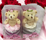 I Love You Bear With Heart Shaped Jewelry Gift Boxes SET OF 2 Pink White