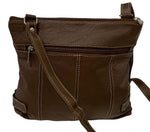 BROWN WOMEN MEDIUM COWHIDE LEATHER CROSS BODY SHOULDER BAG HANDBAG PURSE HOBO