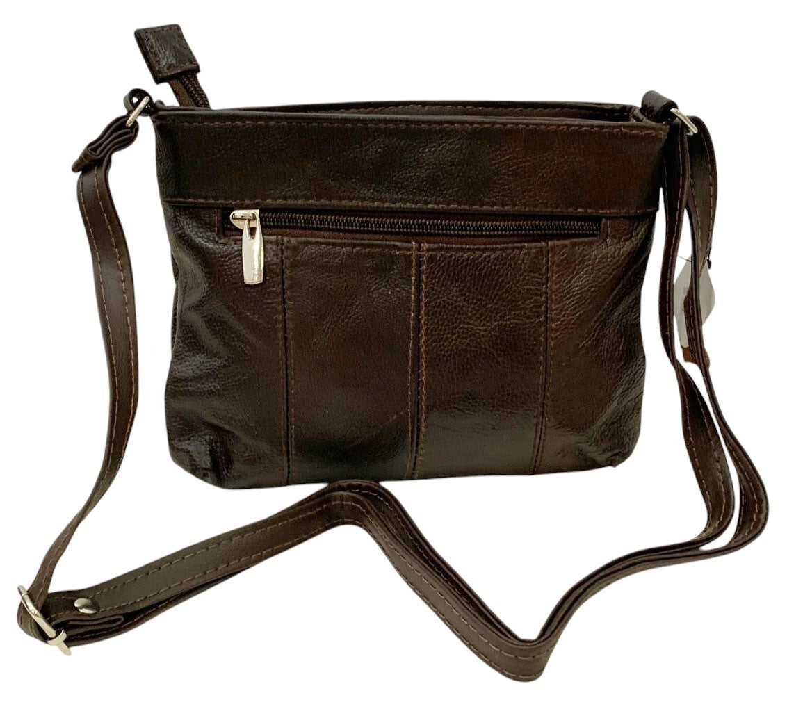 Brown Cowhide Leather Small Handbag Crossbody Shoulder Bag  Purse for Women