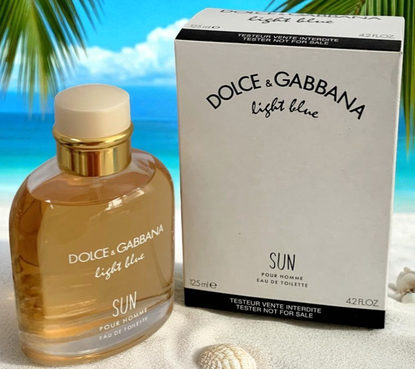 Dolce & Gabbana Light Blue Sun Pour Homme EDT Spray 4.2oz New in White Box