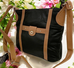 BLACK MEDIUM WOMEN COWHIDE LEATHER CROSS BODY SHOULDER MESSENGER BAG SATCHEL
