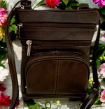 New Dark Brown Small Leathers Crossbody Messenger Purse Bag  Adjustable Strap