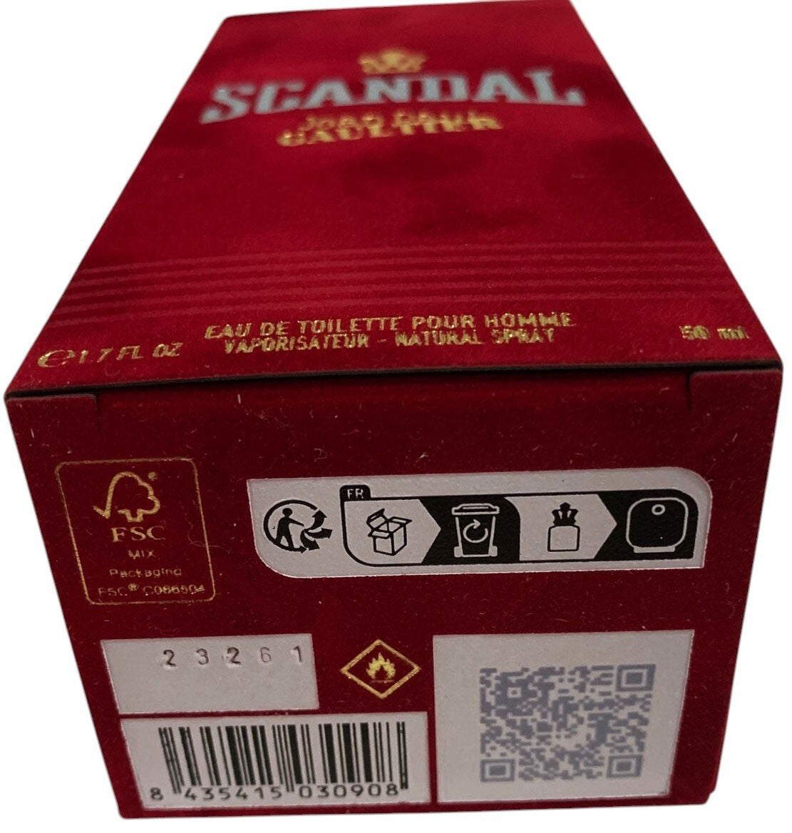 Jean Paul Gaultier Scandal Men EDT Spray 1.7oz / 50ml Authentic New Unsealed Box