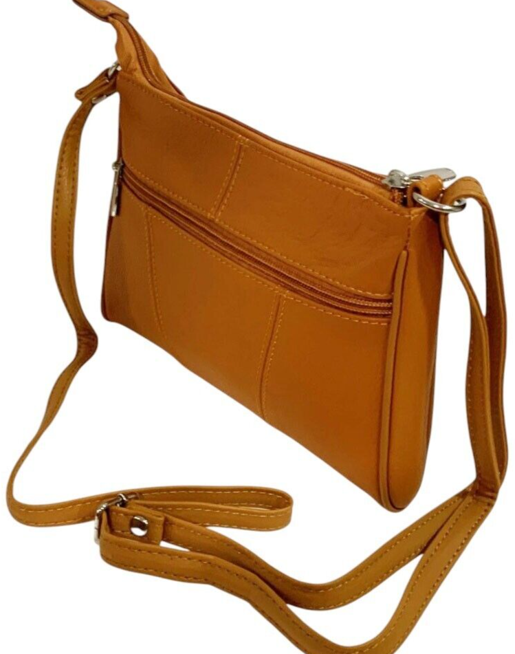 New Orange Cowhide Leather Small Handbag Crossbody Shoulder Bag  Purse for Women