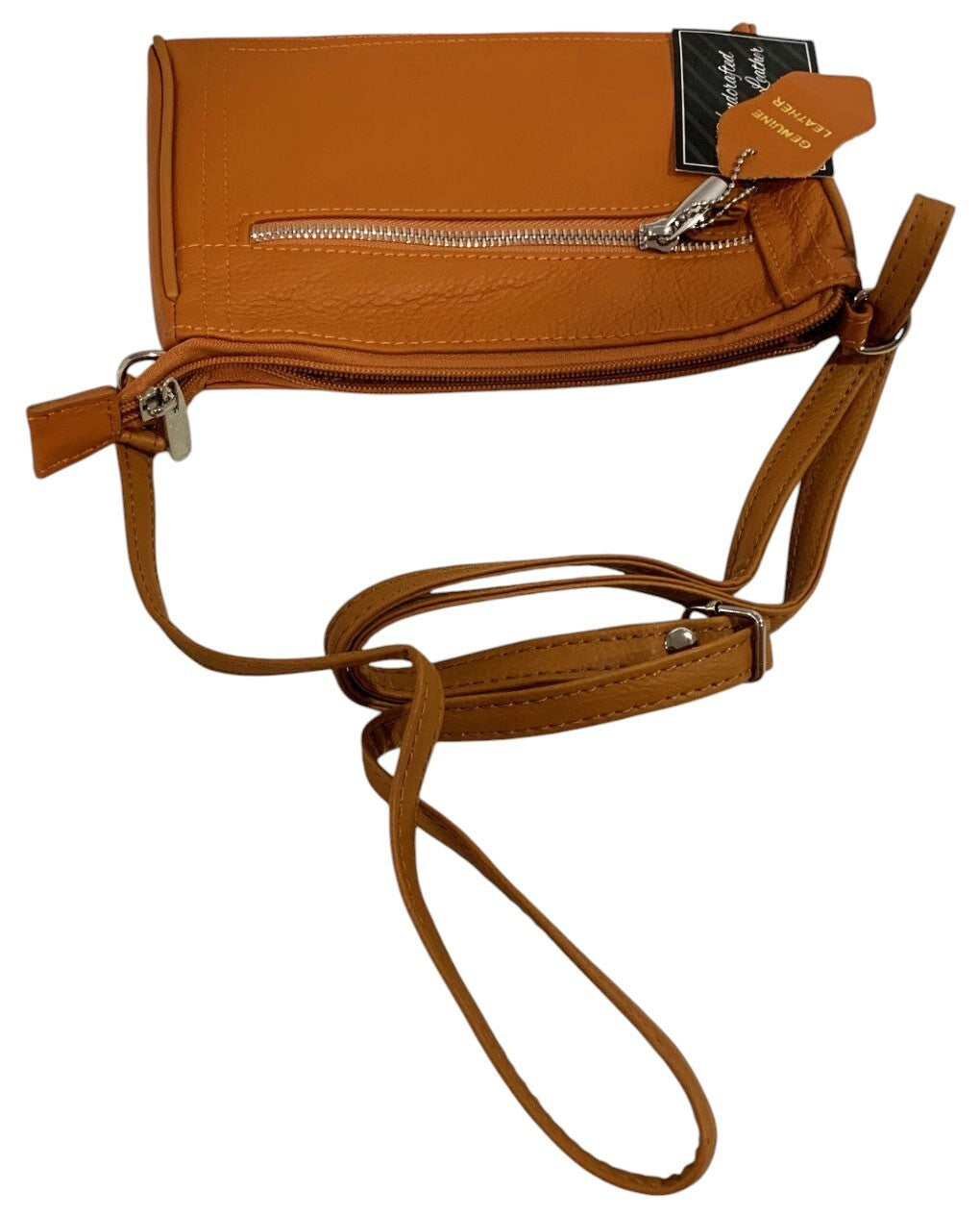New Orange Cowhide Leather Small Handbag Crossbody Shoulder Bag  Purse for Women