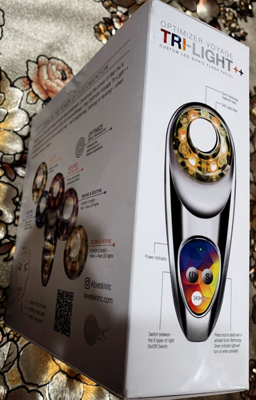 SKIN INC SUPPLEMENT BAR Optimizer Voyage Tri-Light++ Sonic LED Facial NEW IN BOX