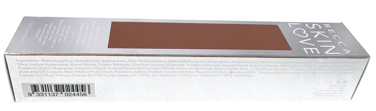 2-Becca Skin Love Weightless Blur Foundation Brightening Complex-Walnut, 1.23 oz