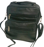 Black Large Leather Messenger Crossbody Shoulder Bag Handbag Satchel for Men