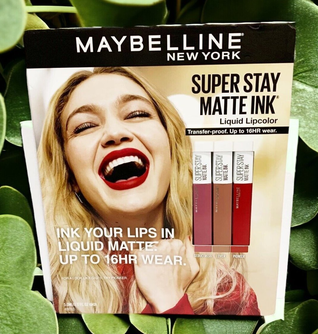 SET OF 3 PCS OF MAYBELLINE SUPER STAY MATTE INK LIQUID LIP COLOR 0.17oz EACH NEW