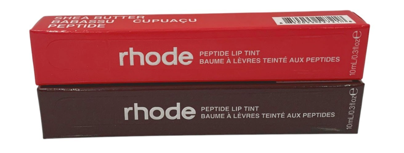 Rhode Peptide Lip Tint 10ml Shea Butter Sheer SET of 2 GUAVA SPRITZ & ESPRESSO