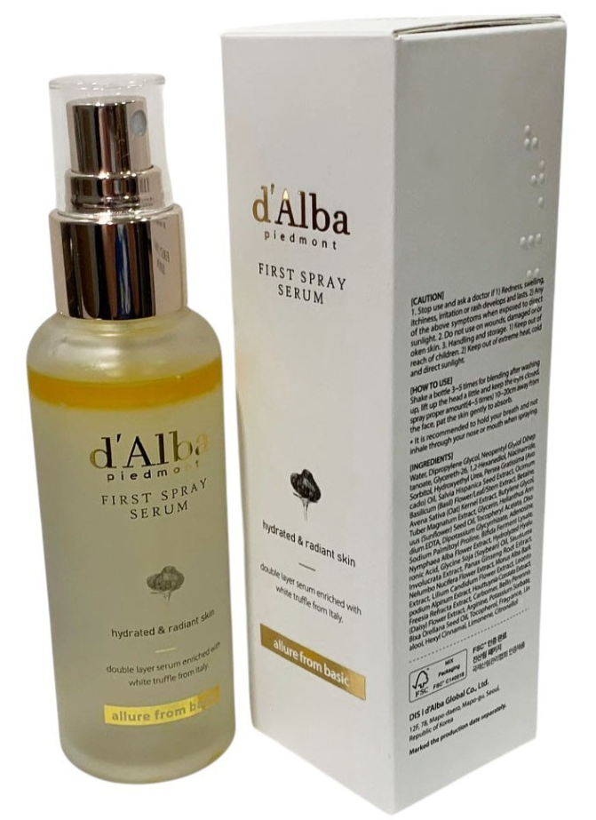 D'ALBA PIEDMONT Italian White Truffle First Spray Serum 3.38oz Sealed Exp 12/28