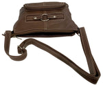 BROWN WOMEN MEDIUM COWHIDE LEATHER CROSS BODY SHOULDER BAG HANDBAG PURSE HOBO