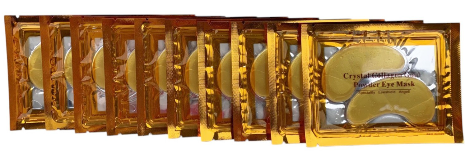 10 Pairs Collagen Crystal Gold Powdered EYE Mask, Anti Aging Wrinkle Exp 04/2028