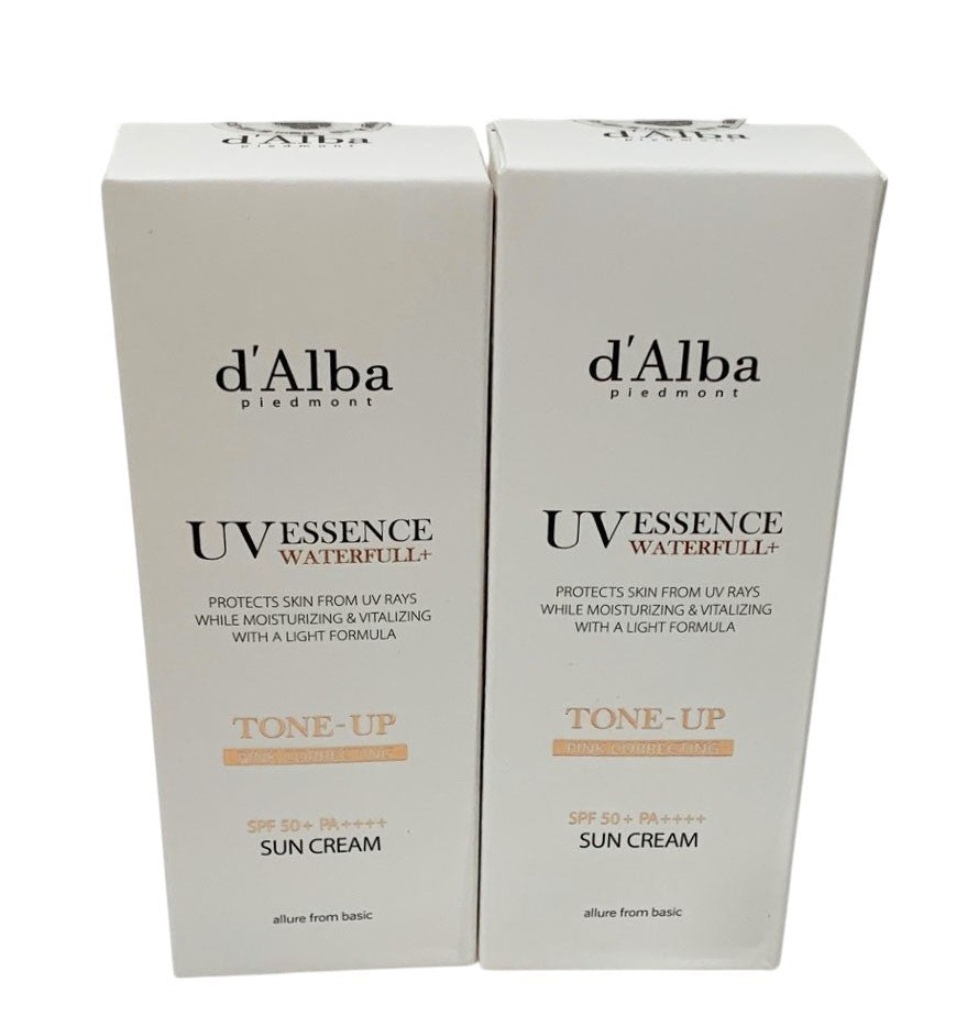 D'ALBA Waterfull UV Essence Tone-Up Sun Cream Pink Correcting 50ml+50ml Duo SET